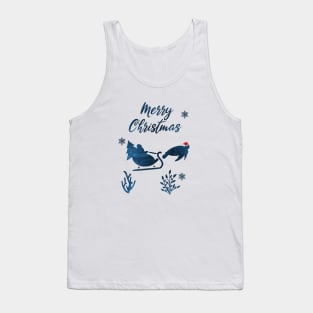 Santa Claus And The Sea Turtle Sleigh Tank Top